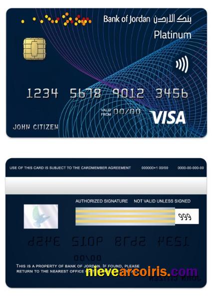 Jordan Bank of Jordan visa platinum card